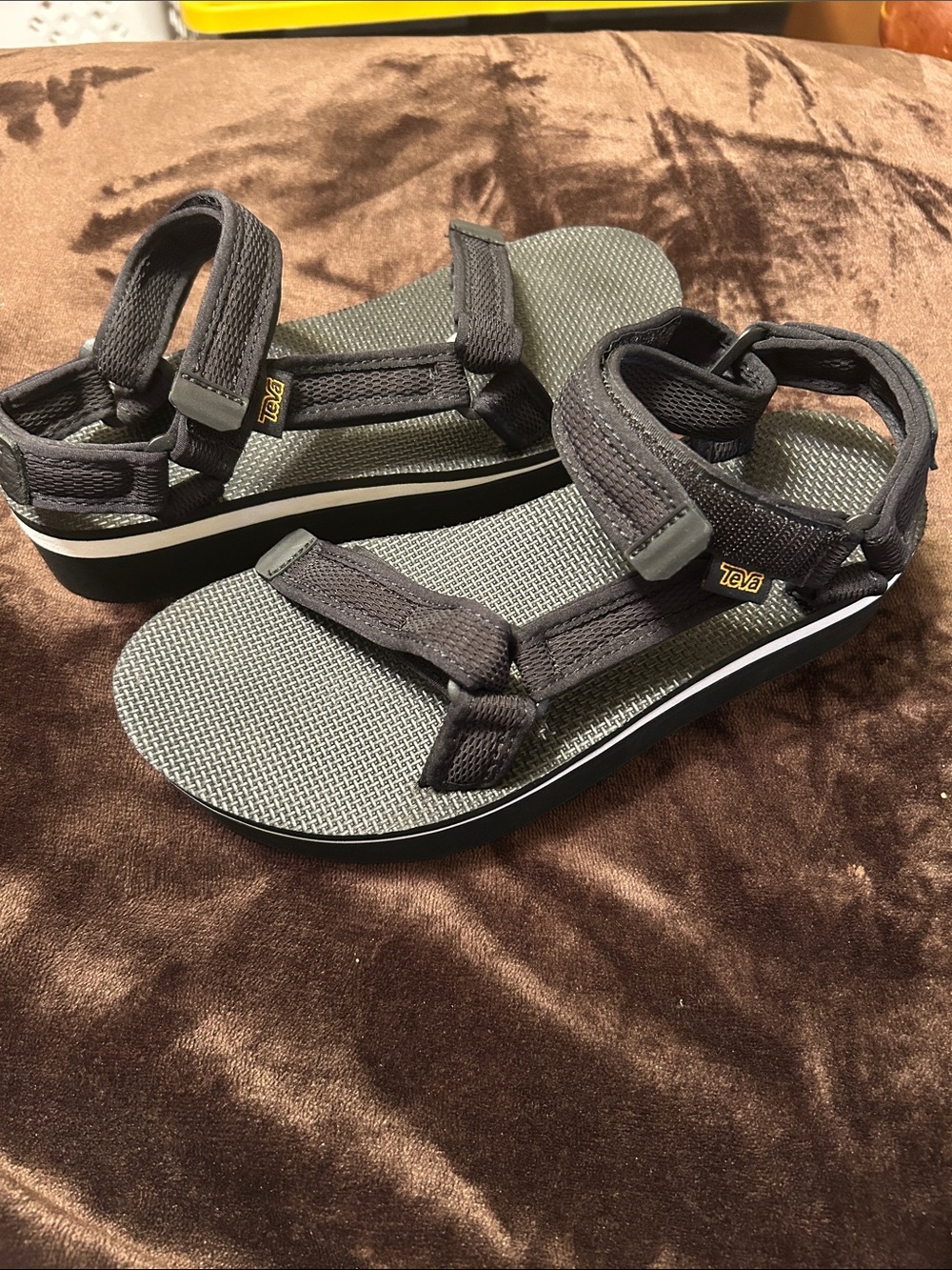 Teva Women’s Black Strappy Sandals with Textured Footbed